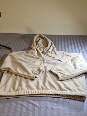 Men's Hooded Fleece Pullover Sweater - Cream 2XL
